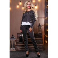 Черный трикотажный женский костюм Seventeen 920.2492