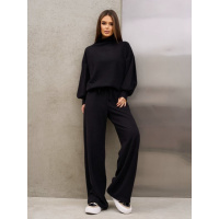 Черный ангоровый костюм с объемными рукавами