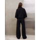 Черный ангоровый костюм с объемными рукавами