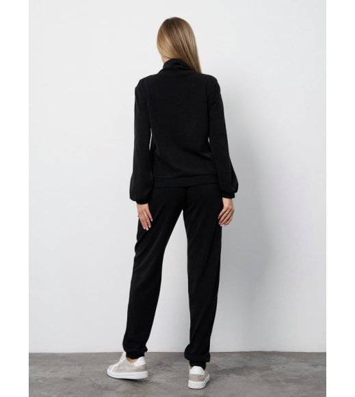 Ангоровый брючный костюм черного цвета