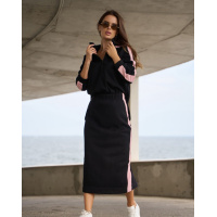 Черный утепленный костюм с вставками