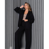 Черный свободный костюм из хлопка