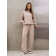 Бежевый ангоровый костюм с объемными рукавами