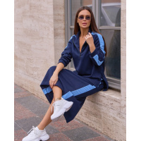 Темно-синий утепленный костюм с вставками