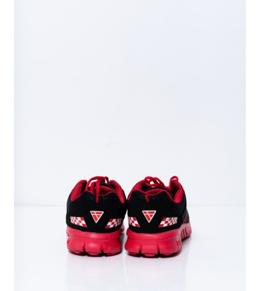 Черно-красные мужские перфорированные кроссовки