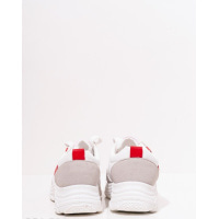 Белые кроссовки на платформе с цветными вставками