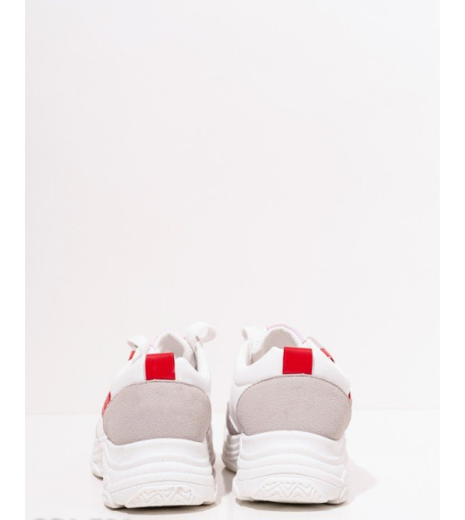 Білі кросівки на платформі з кольоровими вставками