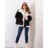 Черная замшевая дубленка на меху Черная замшевая дубленка на меху