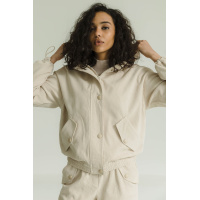 Бежевая женская куртка косуха Seventeen 2135-1.5637