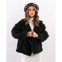 Черная короткая дубленка на меху Черная короткая дубленка на меху
