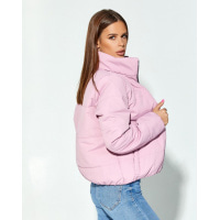 Рожева стьобана куртка на блискавці