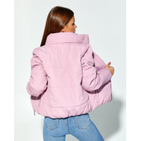 Розовая стеганая куртка на молнии