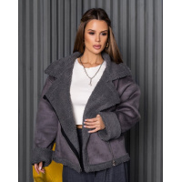 Серая короткая дубленка на меху Серая короткая дубленка на меху