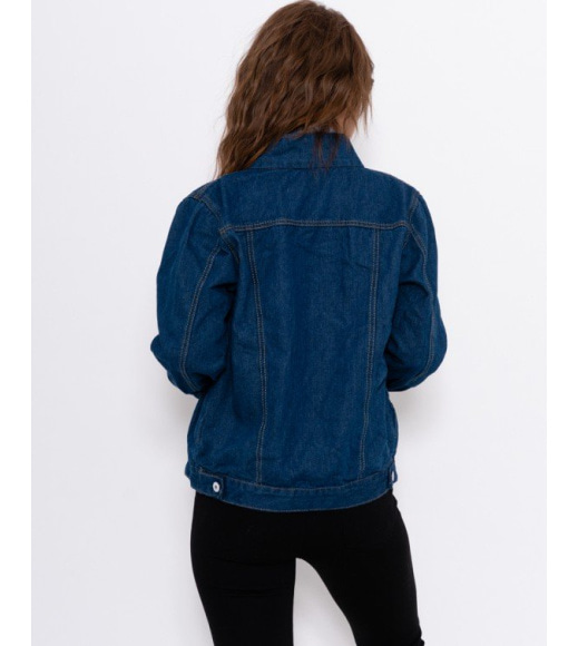 Крассическая джинсовая куртка синего цвета