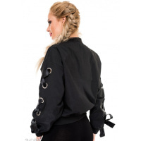 Черная широкая курточка со шнуровками на спине