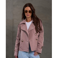 Коричневый укороченный жакет с вставкой