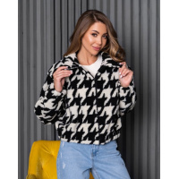 Черно-белый короткий жакет на молнии