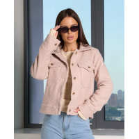 Бежевый укороченный жакет из букле