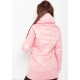 Розовая демисезонная стеганая куртка на молнии с оригинальным воротником и манжетами