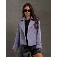 Серый укороченный жакет с вставкой