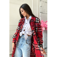 Красное женское пальто-рубашка Seventeen 1685.4586