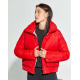 Червона демісезонна коротка куртка на блискавці