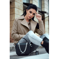 Кофейное женское пальто-косуха Seventeen 1629.4305