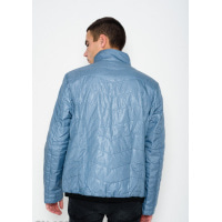 Тонка однотонна блакитна куртка з плащової тканини