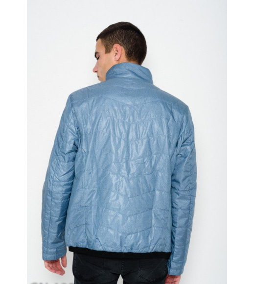 Тонка однотонна блакитна куртка з плащової тканини