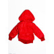 Червона тепла стьобана куртка на синтепоні з капюшоном та манжетами