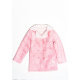 Розовая демисезонная куртка на пуговицах из эко-замши на меху