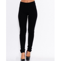 Черные утепленные леггинсы высокой посадки