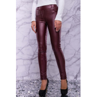 Лосины из итальянской эко-кожы на флисе цвета марсала Seventeen 1077.3001