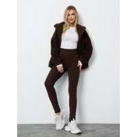 Темно-коричневые леггинсы из утепленного эластика