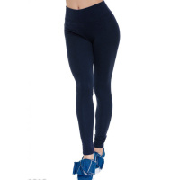 Синие утепленные леггинсы с высокой посадкой