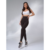 Коричневые леггинсы с утягивающим поясом