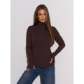 Темно-коричневая утепленная водолазка с вырезами для пальцев