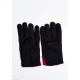 Чорно-червоні теплі флісові рукавички з затяжками на манжетах