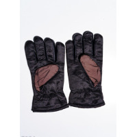 Бежевые стеганые теплые перчатки с затяжкой и антискользящим покрытием