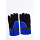 Чорно-сині теплі флісові рукавички з затяжками на манжетах