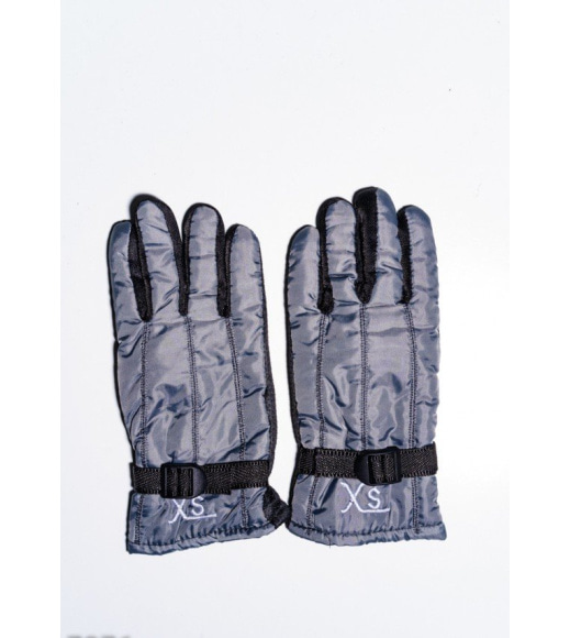 Сірі теплі рукавички на хутрі з антиковзаючим покриттям