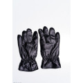 Чорні рукавички демісезонні з еко-шкіри на хутрі