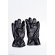 Черные демисезонные перчатки из эко-кожи на меху