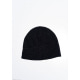 Черная двухсторонняя шапка с аппликацией или черно-синими полосами с другой стороны