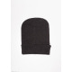 Черная теплая шапка-чулок с подворотом и вышивкой