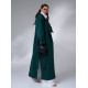 Темно-зеленое удлиненное пальто с боковыми разрезами