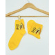 Жовті трикотажні високі шкарпетки з принтом