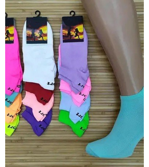 Сиреневые неоновые трикотажные носки с надписью