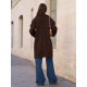 Кашемировое пальто-кокон темно-коричневого цвета