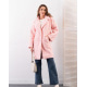 Пальто-кокон из однотонного розового букле
